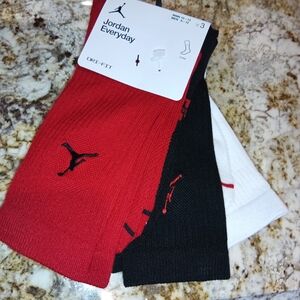 Jordan Everyday Crew Socks - Red, Black, White